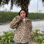 Leopard Print fur jacket
